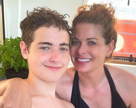 Debra Messing with her son Roman Zelman